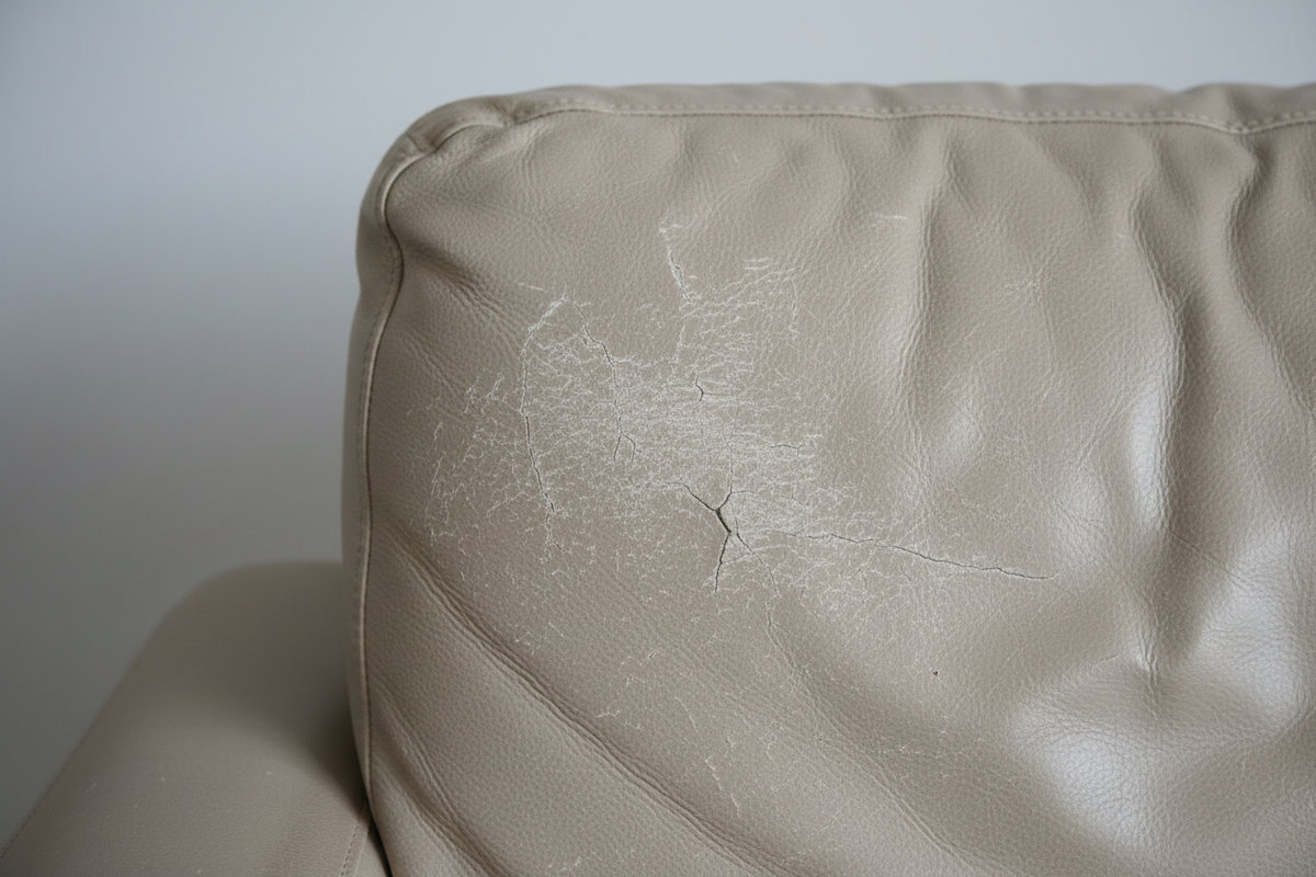 Damaged leather before